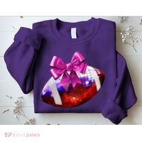 Cute Disco Ball Football Coquette Ribbon Style Sweatshirt thumb 2