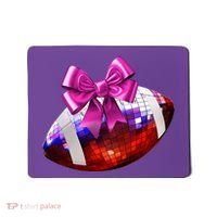 Cute Disco Ball Football Coquette Ribbon Style Mousepad thumb 0