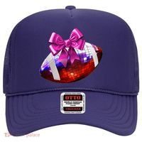 Cute Disco Ball Football Coquette Ribbon Style Hat thumb 0