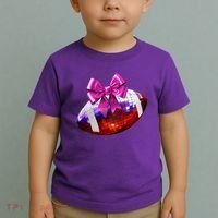 Cute Disco Ball Football Coquette Ribbon Style Toddler T-Shirt thumb 2