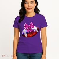 Cute Disco Ball Football Coquette Ribbon Style Women's T-Shirt thumb 4