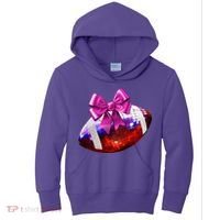 Cute Disco Ball Football Coquette Ribbon Style Kids Hoodie thumb 0