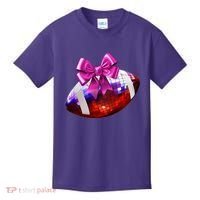 Cute Disco Ball Football Coquette Ribbon Style Kids T-Shirt thumb 0