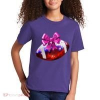 Cute Disco Ball Football Coquette Ribbon Style Kids T-Shirt thumb 2