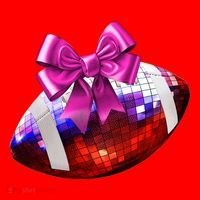 Cute Disco Ball Football Coquette Ribbon Style Santa Hat thumb 1