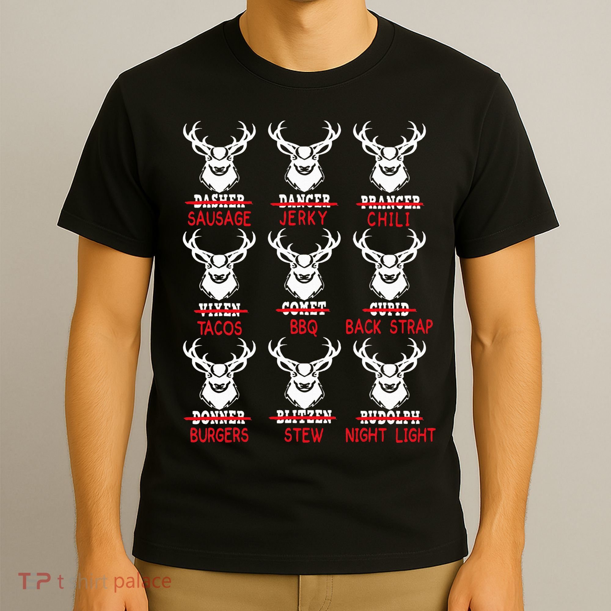 Christmas Deer Bow Hunting Santa Hunter T-Shirt