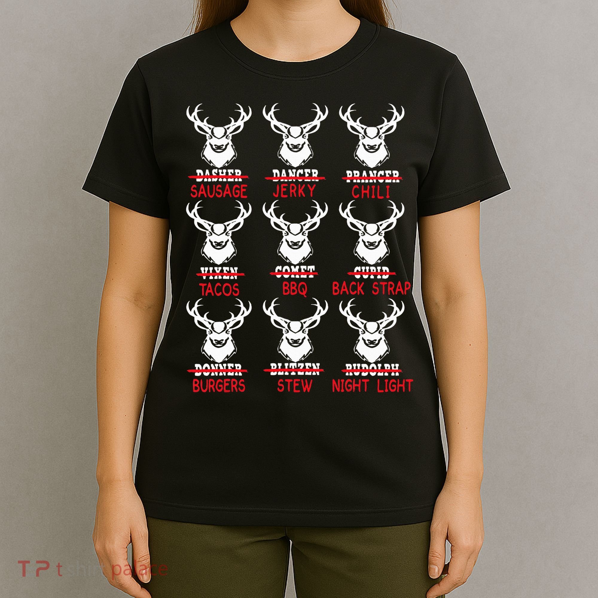 Christmas Deer Bow Hunting Santa Hunter T-Shirt