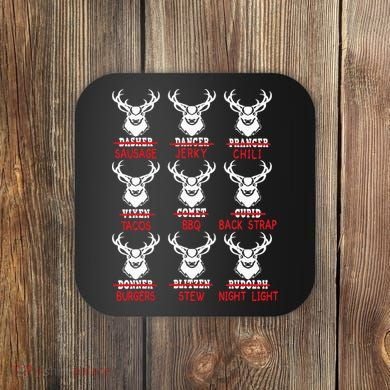 Christmas Deer Bow Hunting Santa Hunter Coaster