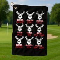 Christmas Deer Bow Hunting Santa Hunter Golf Towel thumb 1