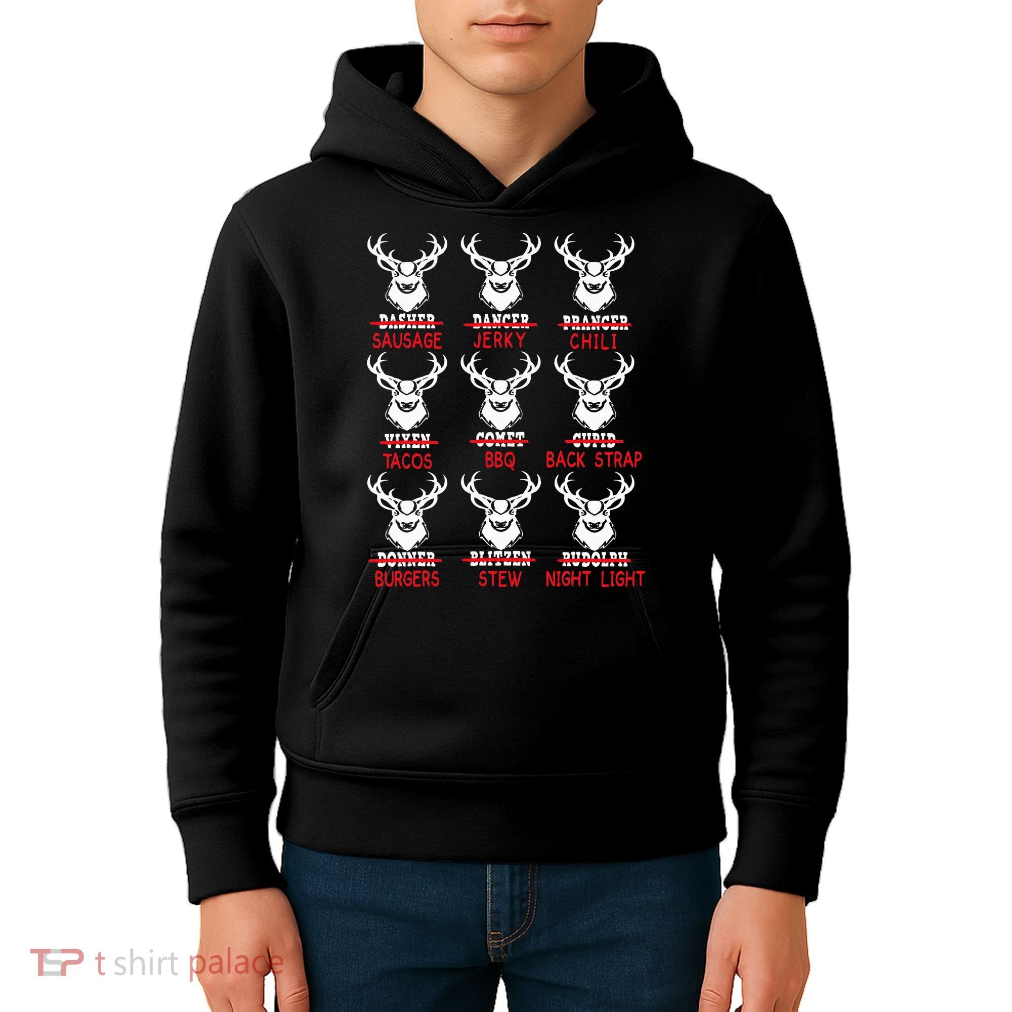 Christmas Deer Bow Hunting Santa Hunter Kids Hoodie