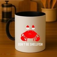 Crab DonT Be Shellfish Coffee Mug thumb 4
