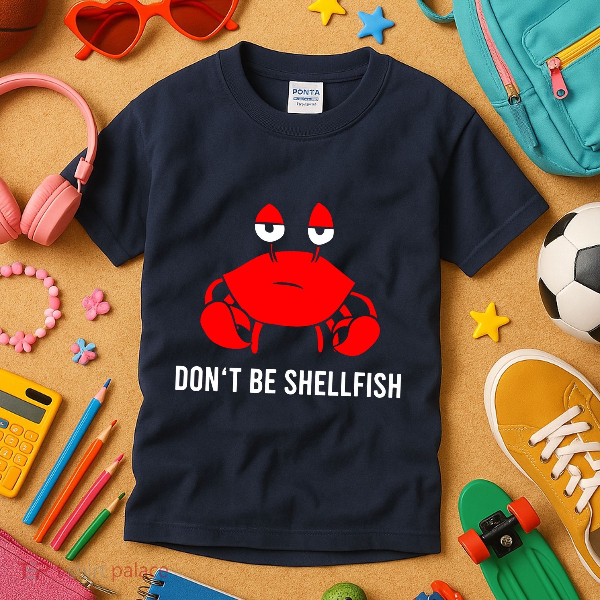 Crab DonT Be Shellfish Kids T-Shirt