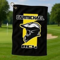 Carmichael Dirt Bike Racing Golf Towel thumb 1