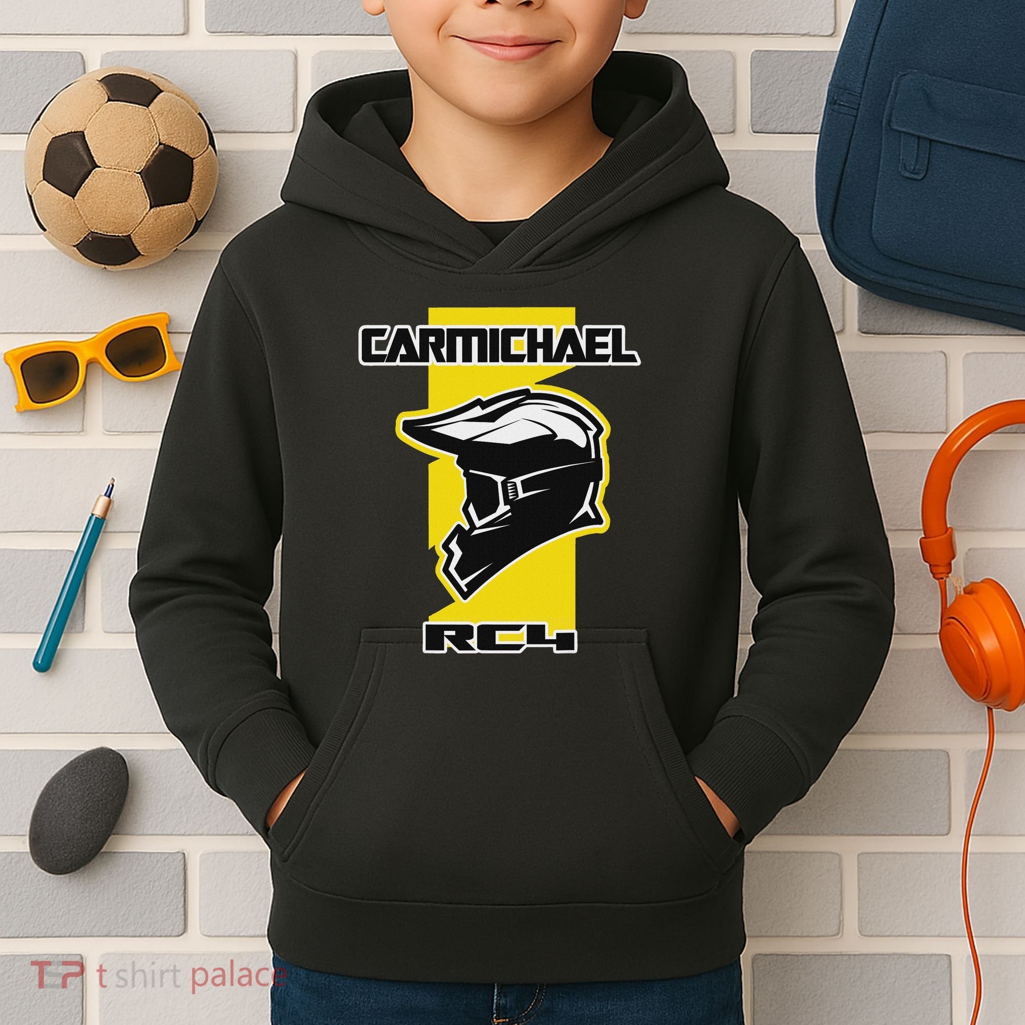 Carmichael Dirt Bike Racing Kids Hoodie