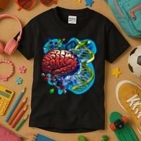 Cool DNA Brain Kids T-Shirt thumb 3
