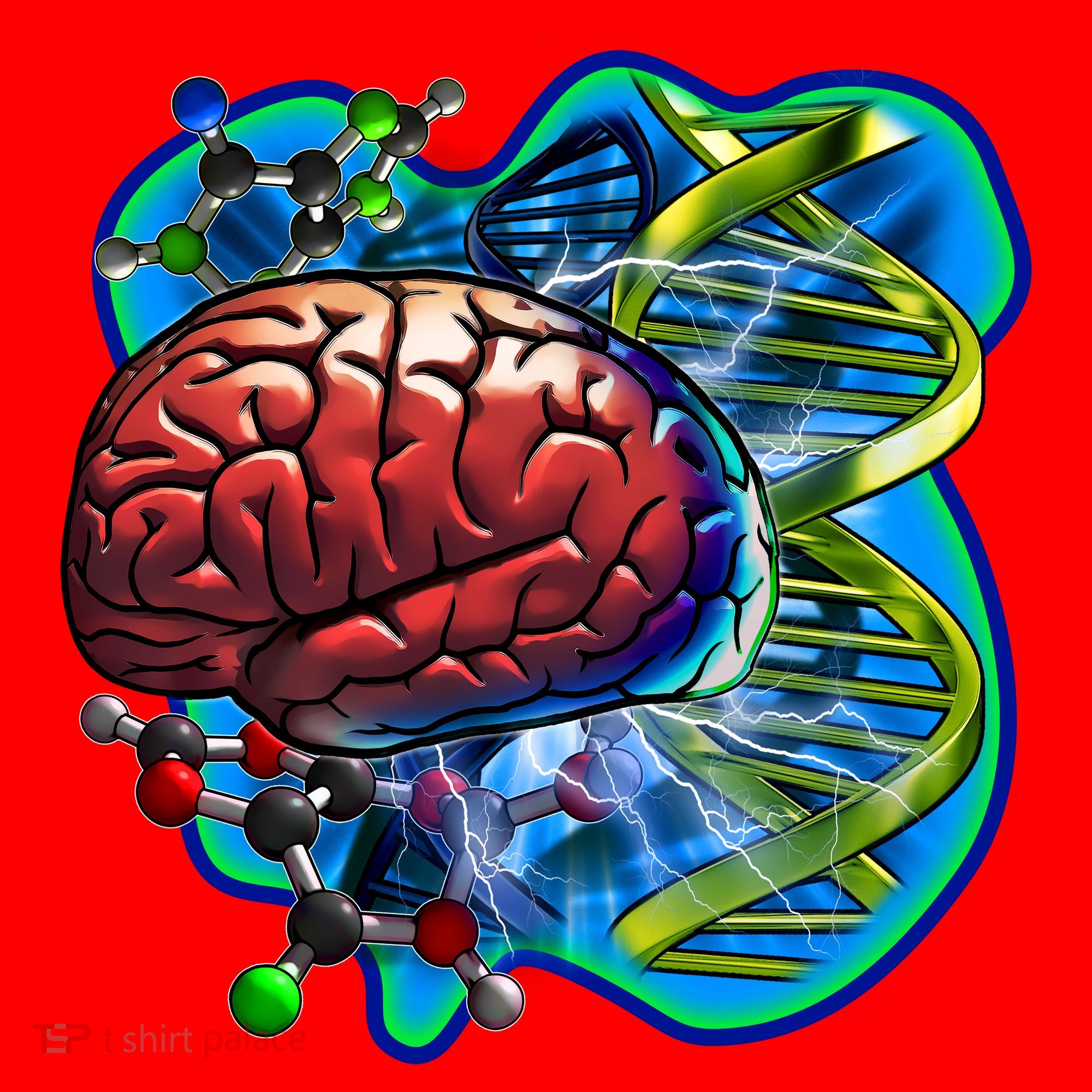 Cool DNA Brain Santa Hat