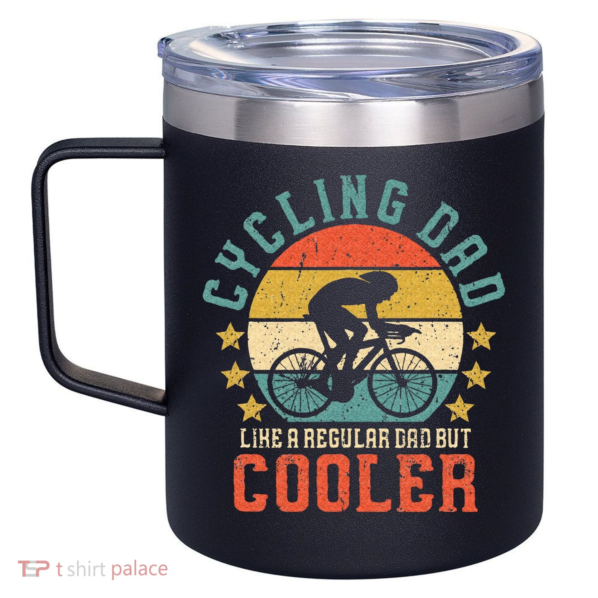 Cycling Dad Bike Rider & Cyclist Fathers Day 12oz Stainless Steel Coffee Mug