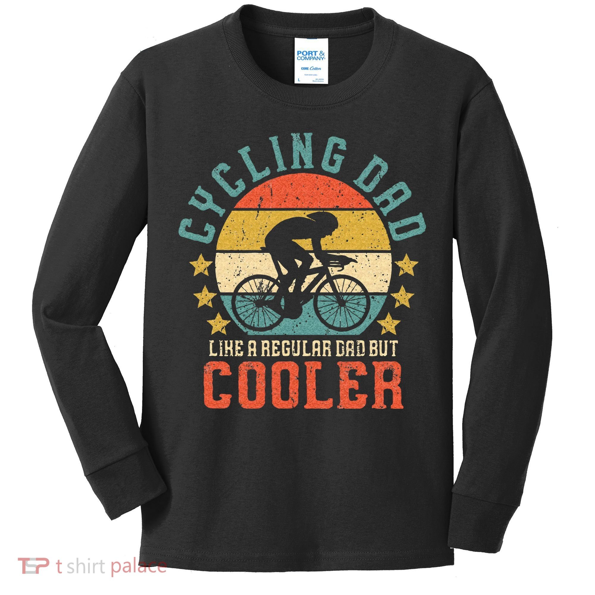 Cycling Dad Bike Rider & Cyclist Fathers Day Kids Long Sleeve Shirt