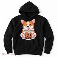 Corgi Dog Bubble Boba Tea Anime Cute Kawaii Corgi Dog Hoodie thumb 0