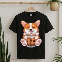 Corgi Dog Bubble Boba Tea Anime Cute Kawaii Corgi Dog T-Shirt thumb 2