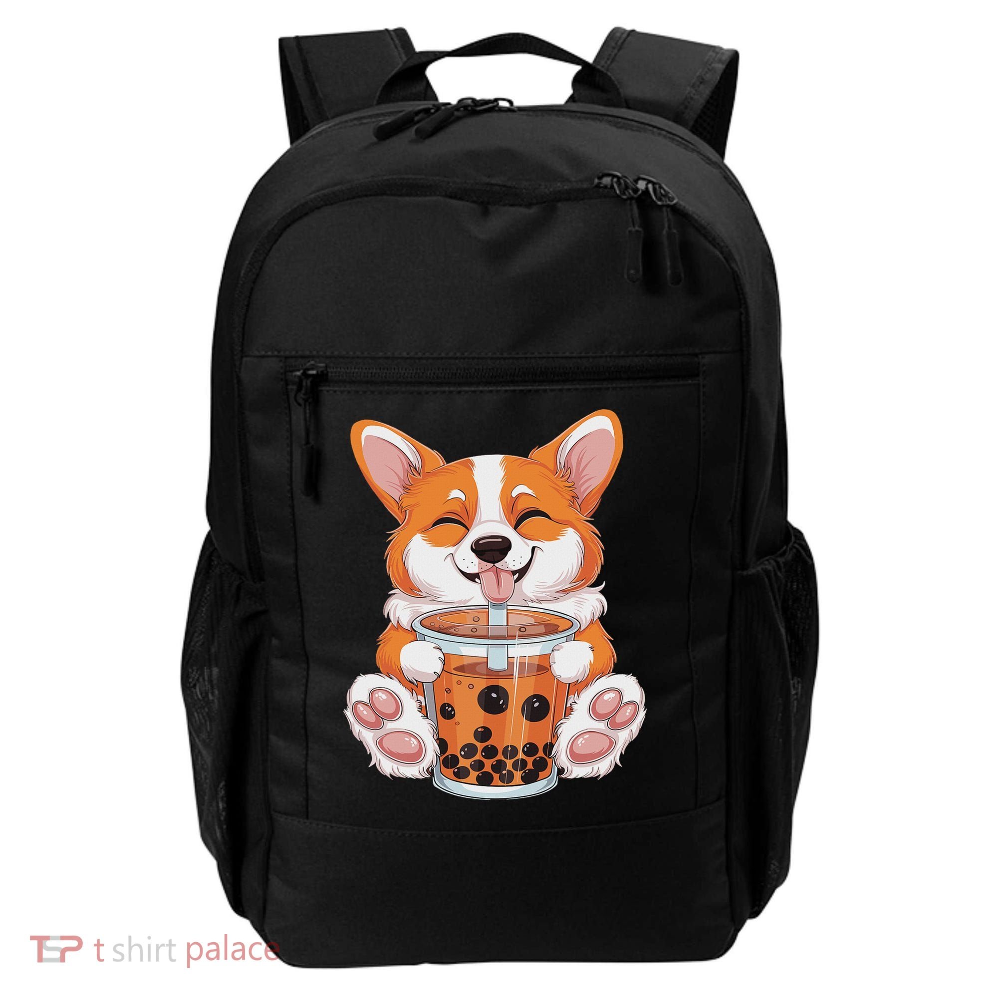 Corgi Dog Bubble Boba Tea Anime Cute Kawaii Corgi Dog Backpack