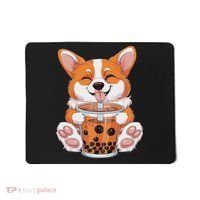 Corgi Dog Bubble Boba Tea Anime Cute Kawaii Corgi Dog Mousepad thumb 0