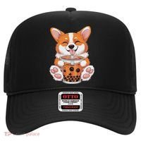 Corgi Dog Bubble Boba Tea Anime Cute Kawaii Corgi Dog Hat thumb 0