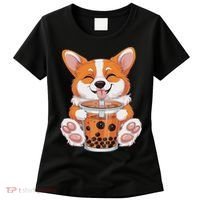 Corgi Dog Bubble Boba Tea Anime Cute Kawaii Corgi Dog Women's T-Shirt thumb 0