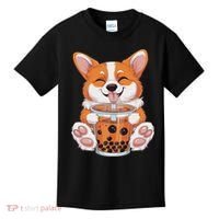 Corgi Dog Bubble Boba Tea Anime Cute Kawaii Corgi Dog Kids T-Shirt thumb 0