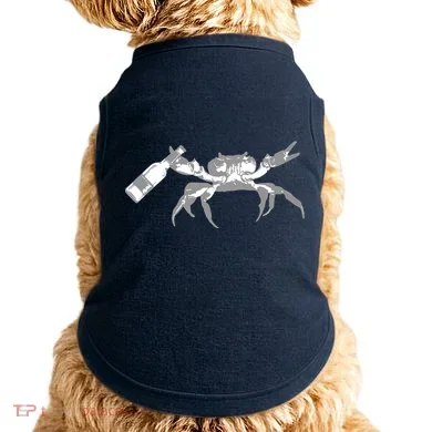 Crab Drinking Beer Doggie Tank