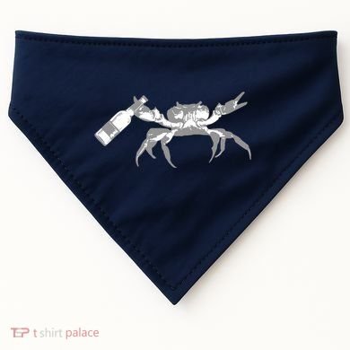 Crab Drinking Beer USA-Made Doggie Bandana