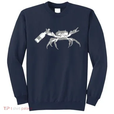 Crab Drinking Beer Sweatshirt