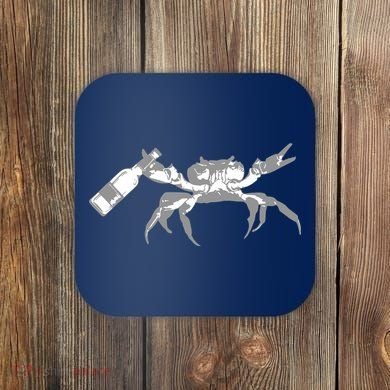 Crab Drinking Beer Coaster