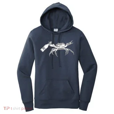 Crab Drinking Beer Women's Hoodie