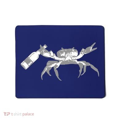 Crab Drinking Beer Mousepad