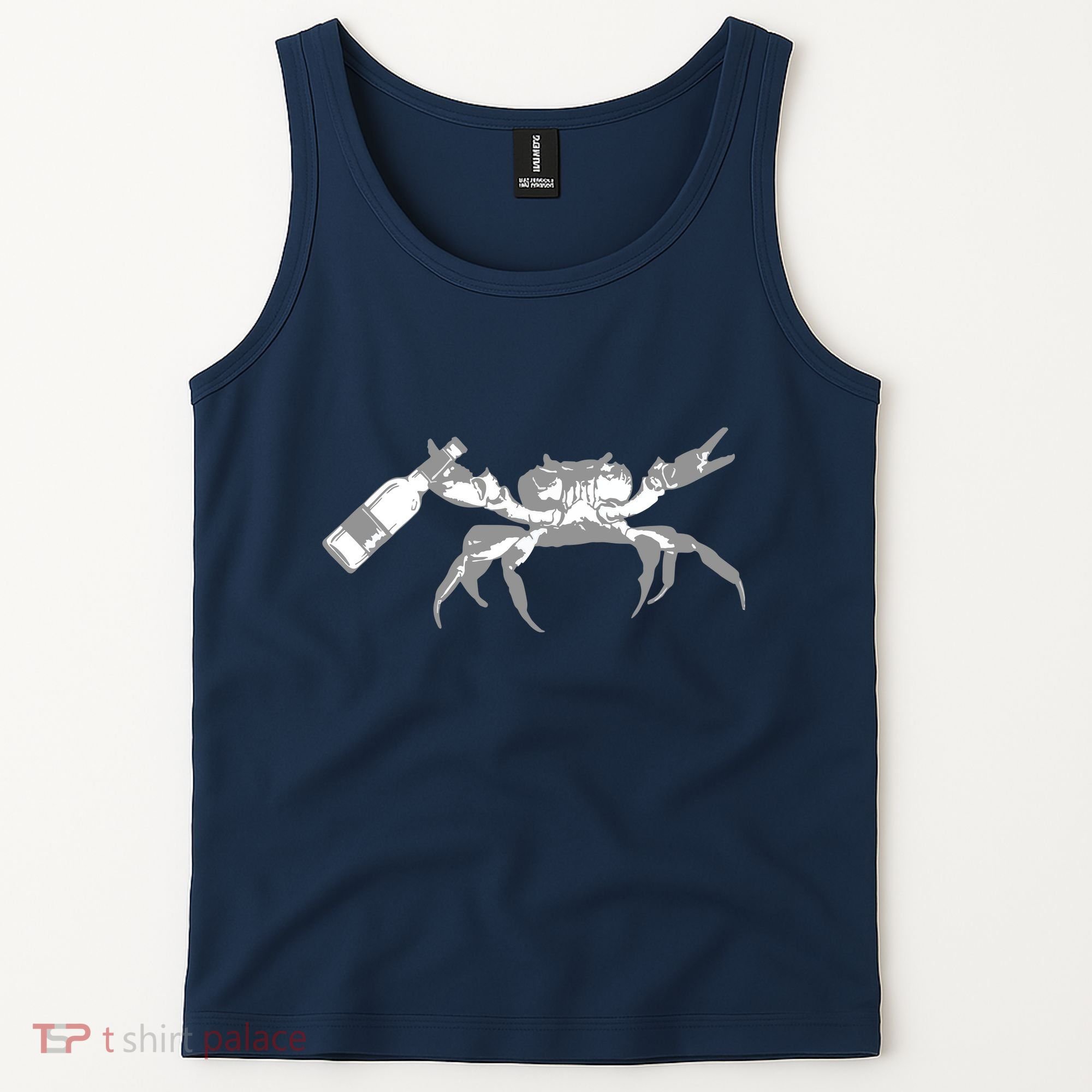 Crab Drinking Beer Tank Top