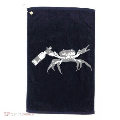 Crab Drinking Beer Golf Towel