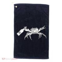 Crab Drinking Beer Golf Towel thumb 0