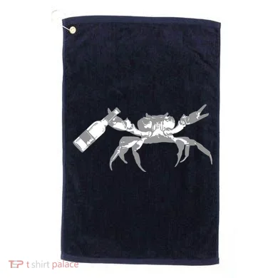 Crab Drinking Beer Golf Towel
