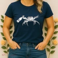 Crab Drinking Beer Women's T-Shirt thumb 2