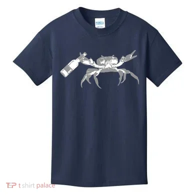 Crab Drinking Beer Kids T-Shirt