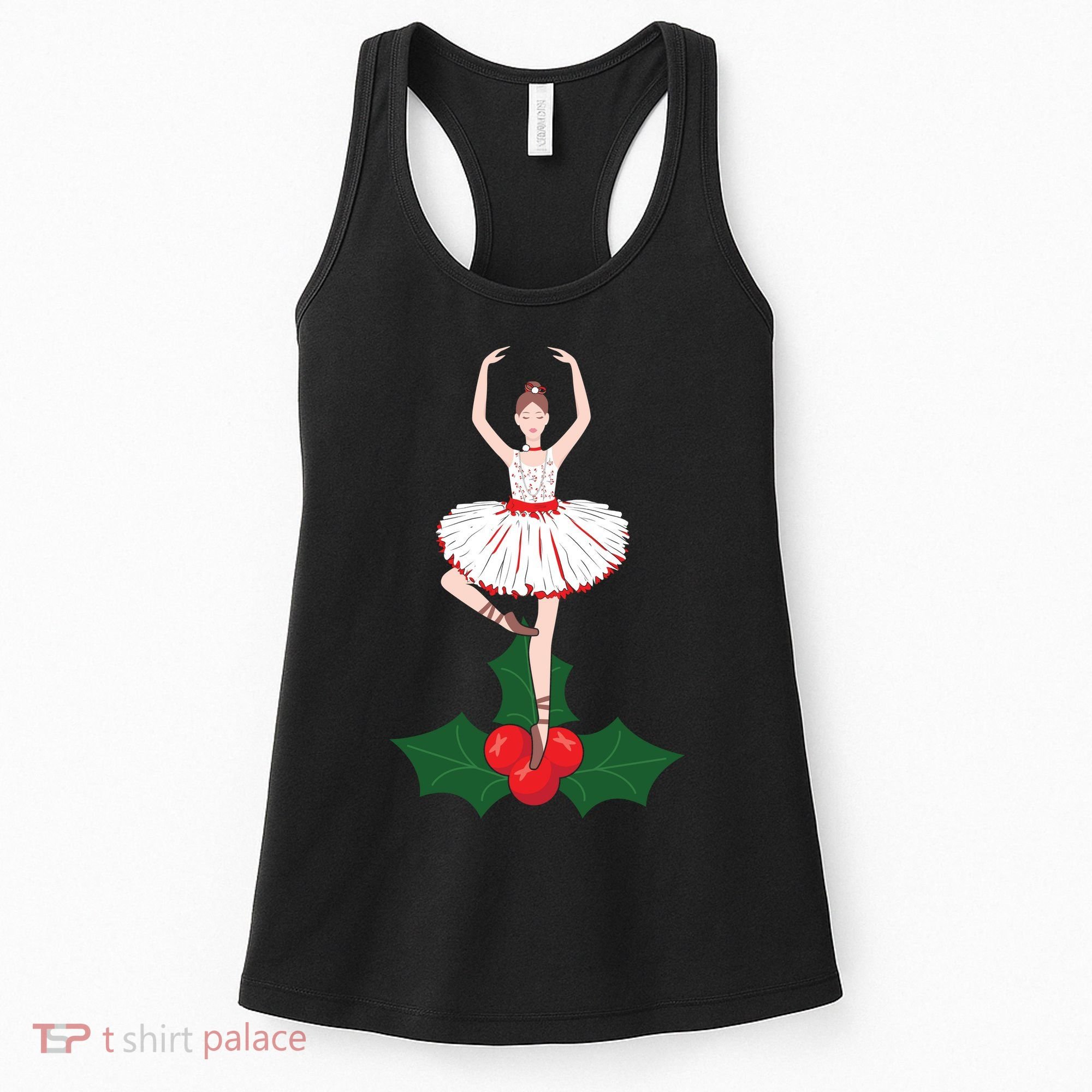 Cute Dance Christmas Ballerina Girls Ballet Dancer Women's Tank Top