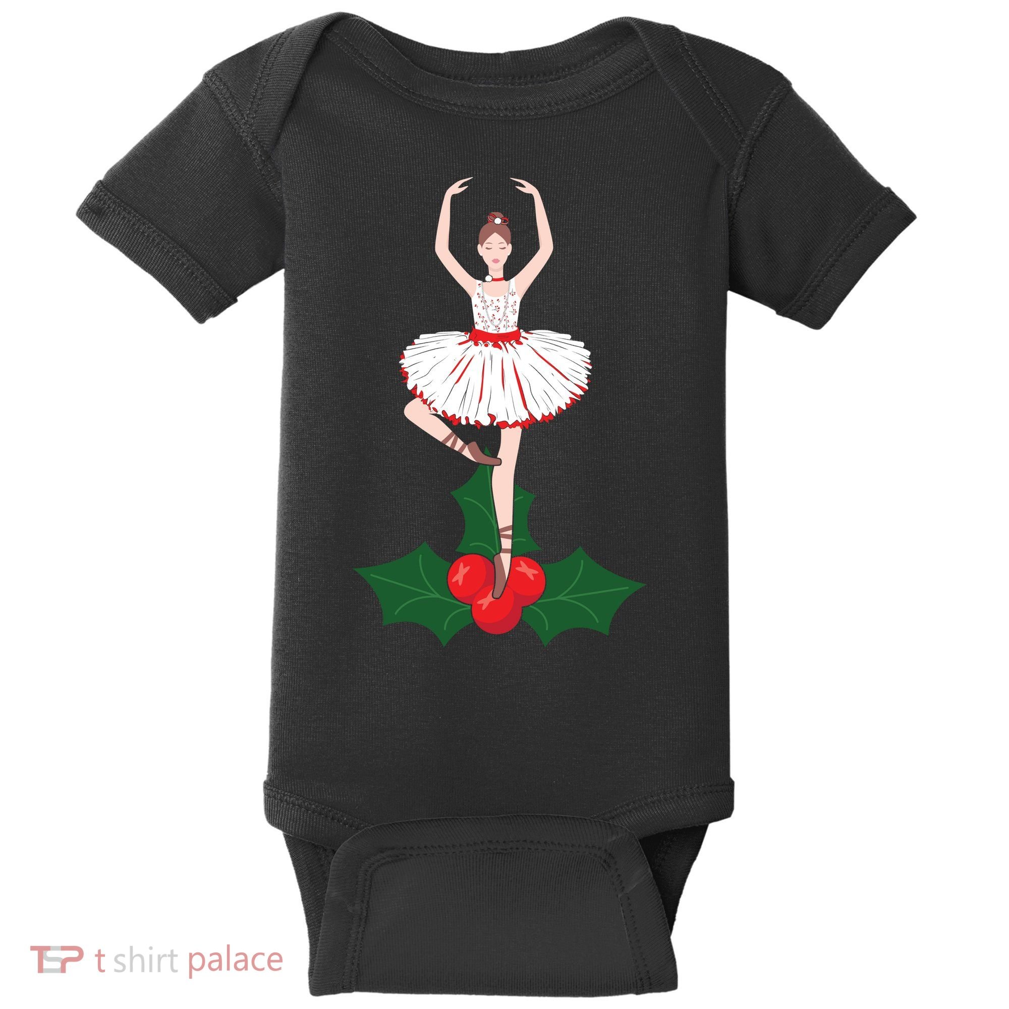Cute Dance Christmas Ballerina Girls Ballet Dancer Baby Bodysuit