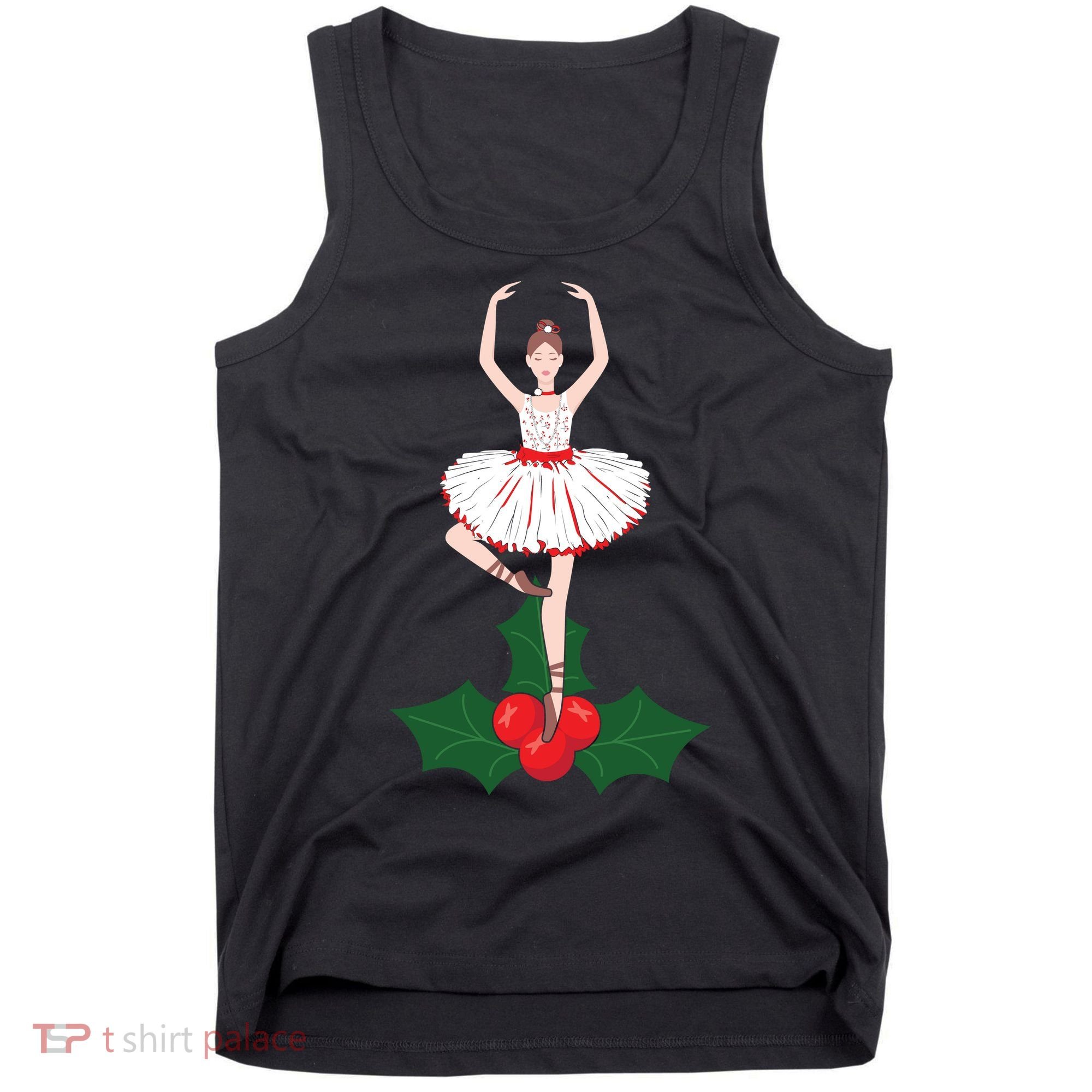 Cute Dance Christmas Ballerina Girls Ballet Dancer Tank Top