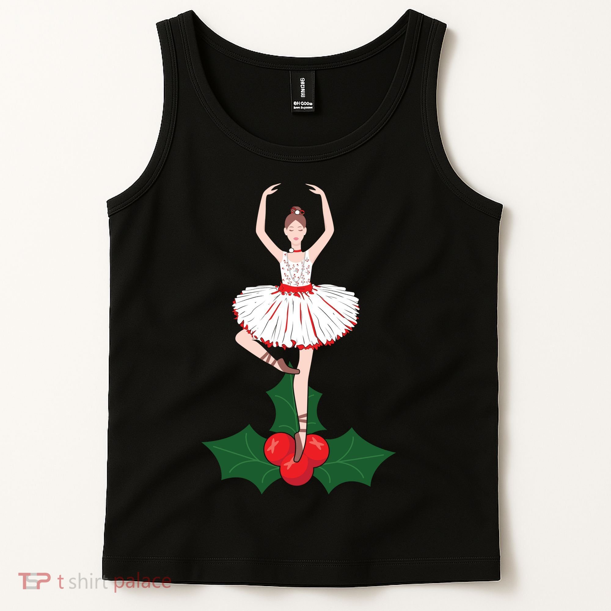 Cute Dance Christmas Ballerina Girls Ballet Dancer Tank Top