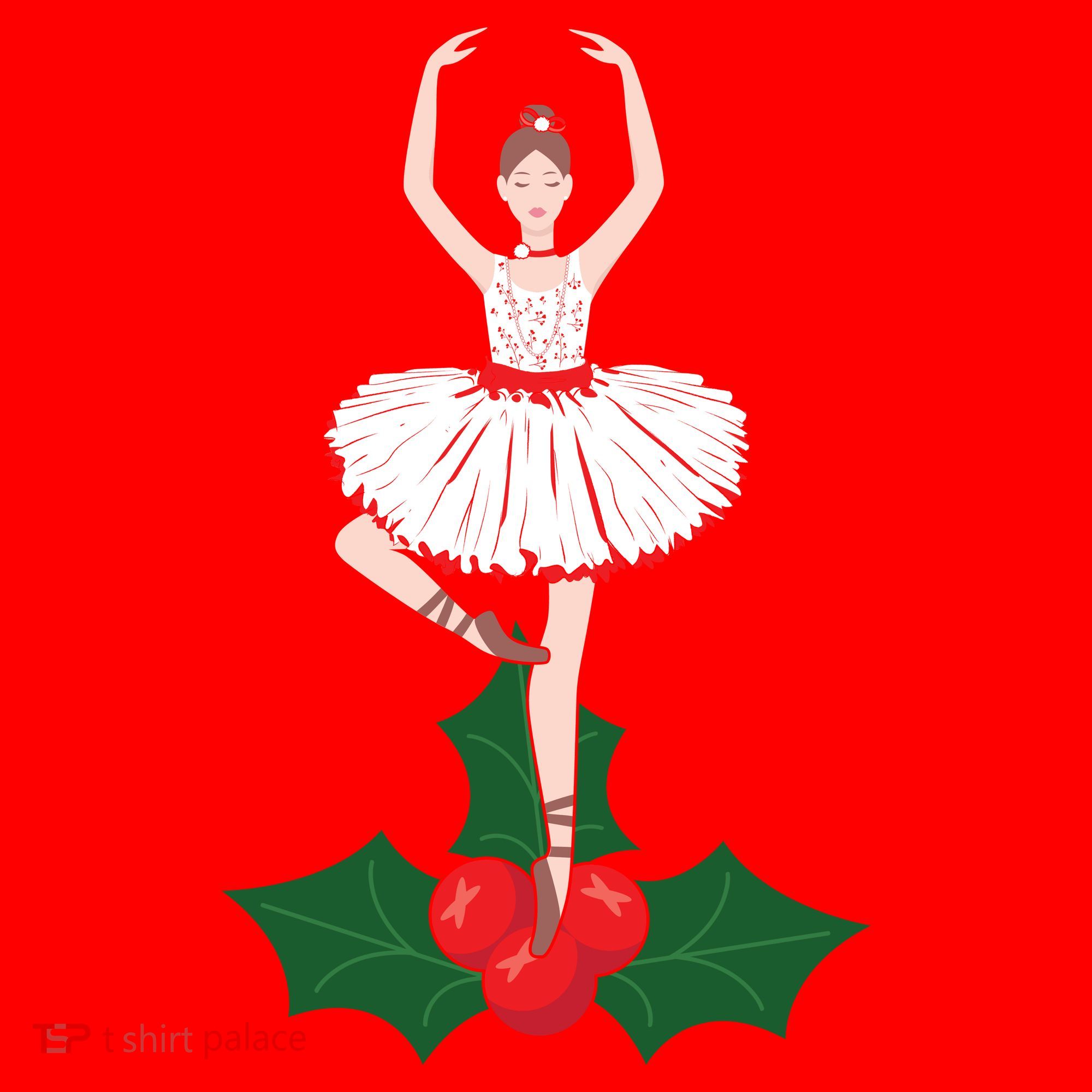 Cute Dance Christmas Ballerina Girls Ballet Dancer Santa Hat