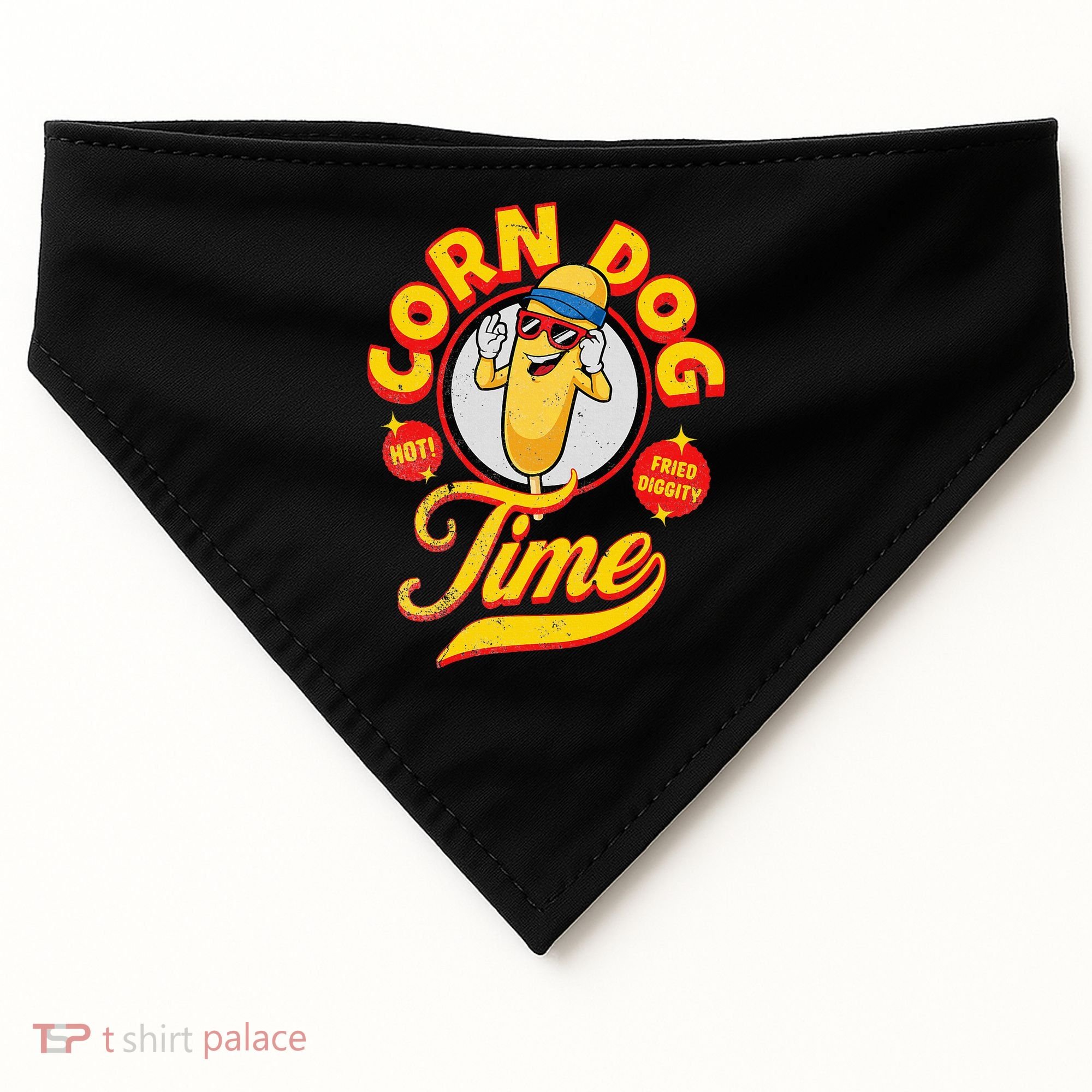 Corn Dog Carnival Food Fried Corndog Lover USA-Made Doggie Bandana
