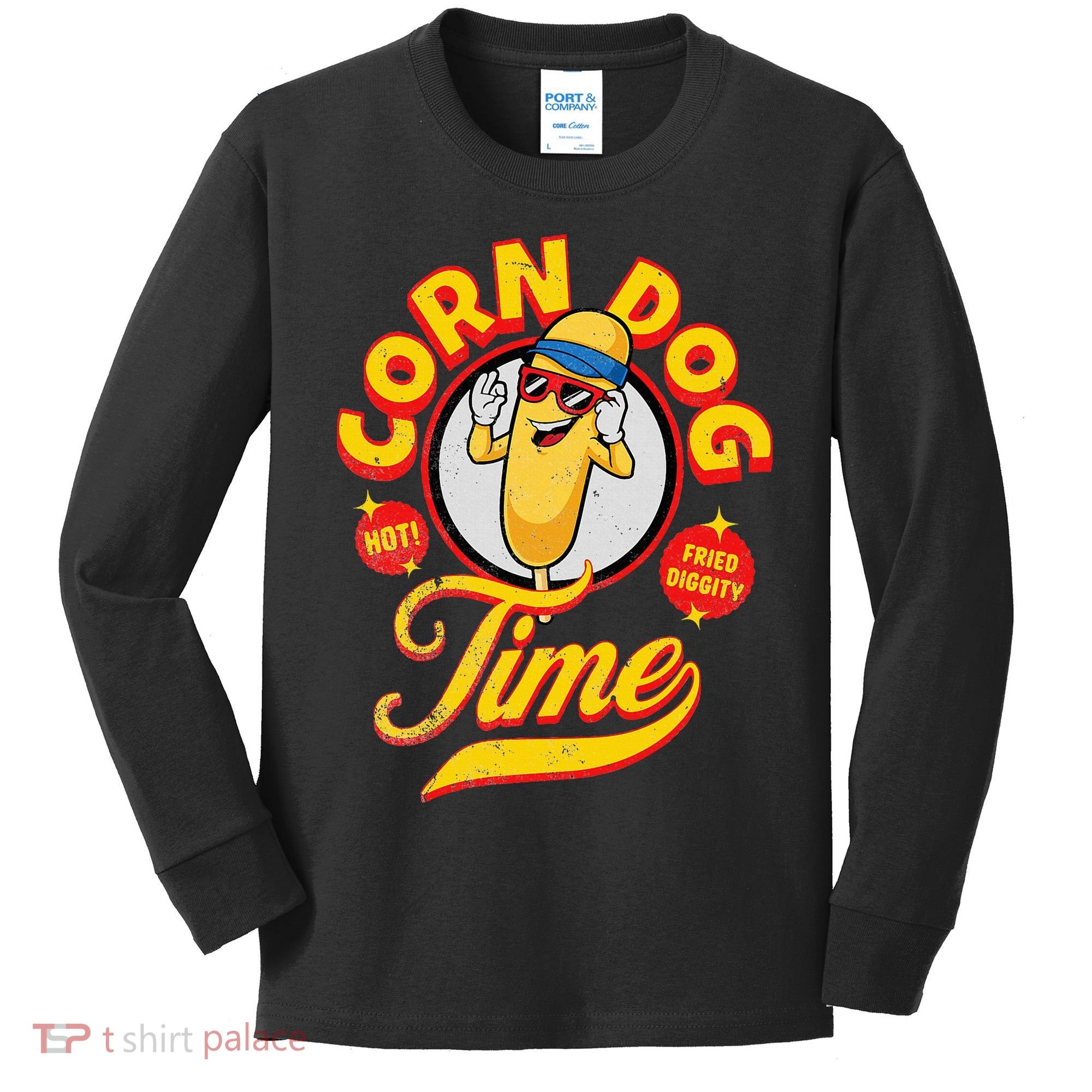Corn Dog Carnival Food Fried Corndog Lover Kids Long Sleeve Shirt