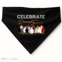 Celebrate Diversity Chickens Funny Graphic Tee Chicken Cute Gift USA-Made Doggie Bandana thumb 0