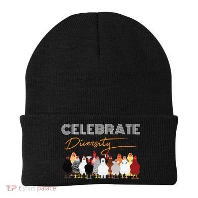 Celebrate Diversity Chickens Funny Graphic Tee Chicken Cute Gift Beanie